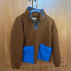 Madewell Fleece Quilted-Pocket Popover Jacket